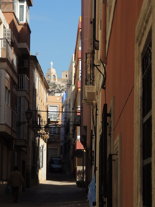 The narrow streets of Almeria