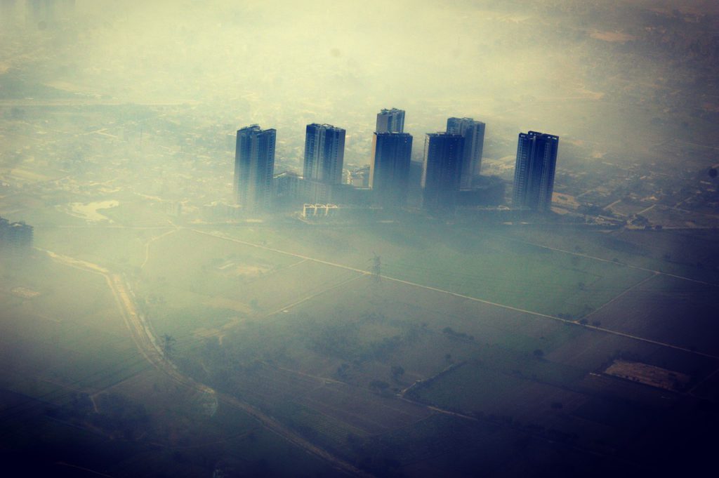 aireal photo of dehli in india