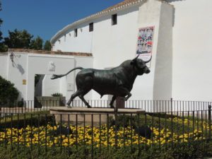 The Bull statue in front of the bullring