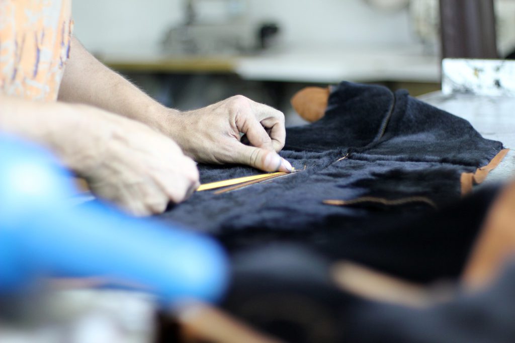 working in a garment factory