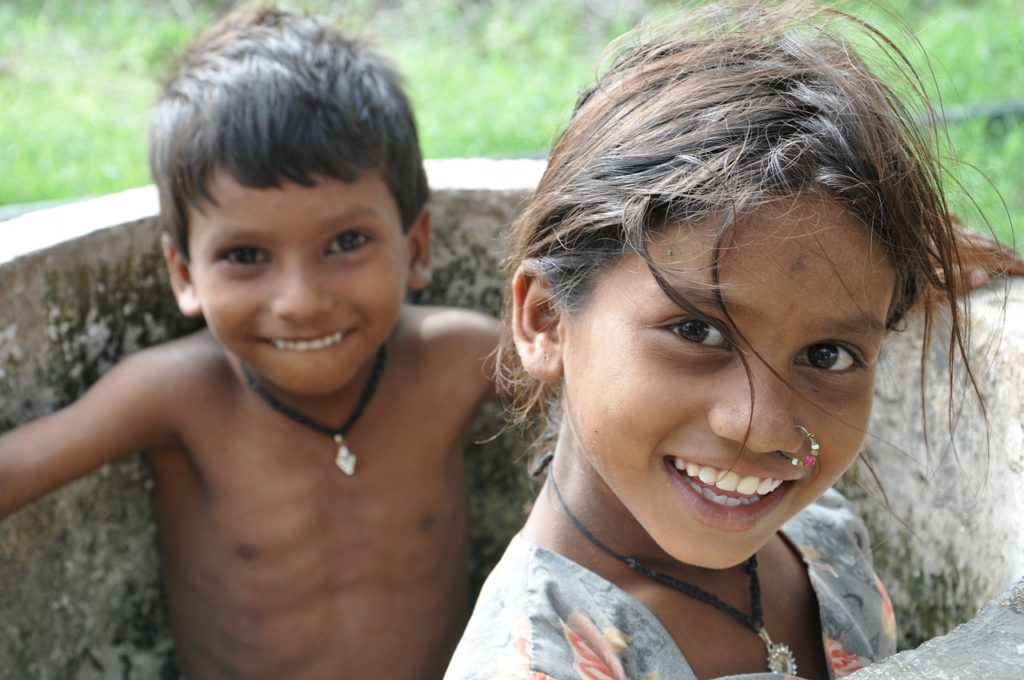 a small Indian boy and girl