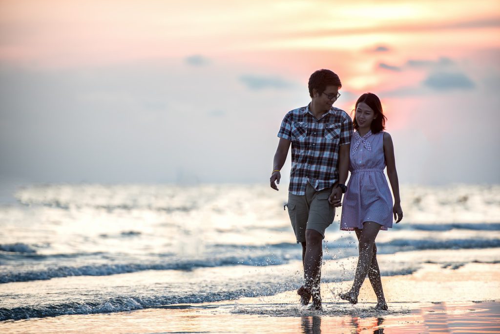 couple on the beach, it normally starts so nice