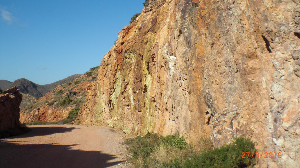 rock wall with different colors