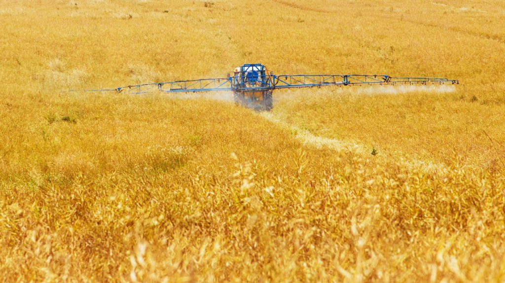 crops being sprayed
